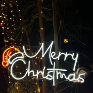 MERRY CHRISTMAS NEON SIGN white light